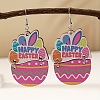 Easter Cartoon Printed Wood Dangle Earrings FS-WG710AE-07-1