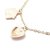 Word Love Heart Butterfly Alloy Enamel Charms Bracelet with Resin Beads BJEW-JB08677-6