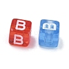 Spray Painted Transparent Acrylic Beads MACR-K365-07B-2