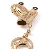 Golden Zinc Alloy with Rhinestone Ice Skates Keychain DIY-B075-01G-03-3