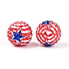 Independence Day Opaque Acrylic Round Beads OACR-T029-07B-2