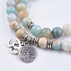 Natural Amazonite Wrap Bracelets BJEW-E329-06D-2