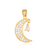 Brass Micro Pave Clear Cubic Zirconia Pendants ZIRC-OY001-13G-1