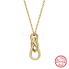 925 Sterling Silver Chinese Knot Pendant Necklaces for Women NJEW-F323-01G-1