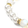Synthetic Moonstone & Plastic Pearl & Hematite Beaded Stretch Bracelet BJEW-JB09503-4