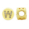 Brass Micro Pave Clear Cubic Zirconia Beads KK-T030-LA843-WX3-2