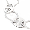 304 Stainless Steel Oval & Rhombus Link Chain Bracelets for Women BJEW-K249-01P-3