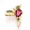 Brass Micro Pave Cubic Zirconia Charms X-KK-N261-11G-1