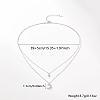 Rhodium Plated 925 Sterling Silver Double Layer Necklaces AZ0813-4