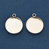 Flat Round Brass Pendant Cabochon Settings X-KK-A276-10S-2