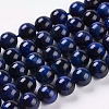 Natural Blue Tiger Eye Beads Strands G-G099-10mm-13-1
