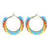 Handmade Glass Seed Beads Hoop Earrings HZ1102-5