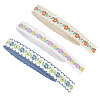 15 Yards 3 Colors Vintage Jacquard Polyester Ribbon SRIB-FG0001-39-1