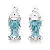 Brass with Enamel Pendants KK-T073-38P-1