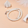 Glass Pearl Round Beaded Necklace for Men Women NJEW-JN03923-01-2