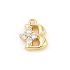 Brass Micro Pave Clear Cubic Zirconia Charms KK-Z151-18G-B-1
