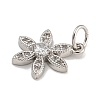 Rack Plating Brass Micro Pave Clear Cubic Zirconia Charms KK-U030-19P-2