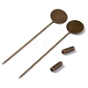 Brass Lapel Pin Base Settings KK-WH0045-025B-S-1