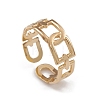Ion Plating(IP) 304 Stainless Steel Hollow Arch Open Cuff Rings for Women RJEW-G285-57G-1