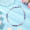 Natural Rose Quartz & Quartz Crystal & Amethyst Chip Beaded Necklaces NJEW-JN05099-04-2