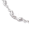 304 Stainless Steel Wave Link Chain Anklets AJEW-AN00641-02-3