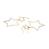 Interlock Double Open Star Dangle Earrings EJEW-C007-01G-2