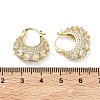 Brass Micro Pave Clear Cubic Zirconia Chunky Hoop Earrings EJEW-C182-04G-5