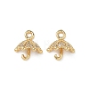 Brass Micro Pave Clear Cubic Zirconia Charms KK-P355-05G-1