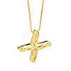Brass Micro Pave Clear Cubic Zirconia Initial Pendant Necklaces FS-WGF17D9-05-1