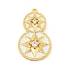 Rack Plating Brass Micro Pave Cubic Zirconia Pendants KK-N255-04B-G-RS-1