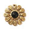 Natural Obsidian Flower Pendants SATA-R009-05G-01-1