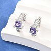 Brass Micro Pave Cubic Zirconia Hoop Earrings KK-Z166-12P-01-1
