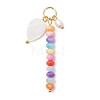 Natural Freshwater Shell Dyed Rondelle Beaded Pendants PALLOY-JF04742-1