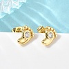 Brass & Crystal Rhinestone Stud Earrings for Women EJEW-G464-04G-03-1