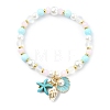 Alloy & Sea Shell & Natural Howlite Charm Bracelets BJEW-JB14018-3