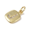 Rack Plating Brass Micro Pave CLear Cubic Zirconia Charms KK-E110-14G-J-2
