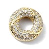 Rack Plating Brass Micro Pave Clear Cubic Zirconia Beads KK-U014-03G-1