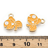 Light Gold Plated Alloy Enamel Pendants ENAM-T009-82B-RS-3