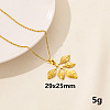 Stylish Stainless Steel Leaf Pendant Necklace for Women VA9826-6-1