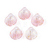 Transparent Glass Petal Pendants GLAA-T030-05-B-1
