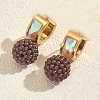 Stainless Steel Plastic Round Hoop Earrings EW3198-2-1