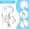 20Pcs Alloy Microphone & Musical Note Keychains KEYC-SC00045-2