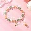 Clover Brass Charm Bracelets BJEW-JB12862-1
