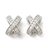 Brass Micro Pave Cubic Zirconia Beads KK-P297-06P-1