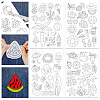 4 Sheets 11.6x8.2 Inch Stick and Stitch Embroidery Patterns DIY-WH0455-101-1