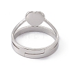 Non-Tarnish 201 Stainless Steel Heart Adjustable Ring for Women RJEW-K238-04P-2