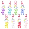 8Pcs 8 Colors Opaque Acrylic Round Bead & Bear Pendant Decorations HJEW-YW00366-1