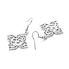 Non-Tarnish 304 Stainless Steel Yoga Theme Asymmetrical Earrings LS-EJEW-P222-08P-2