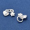 925 Sterling Silver Heart and Star Charms STER-P071-06S-3