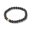 Natural Lava Rock Round Beads Essential Oil Anxiety Aromatherapy Stretch Bracelets BJEW-JB07042-5